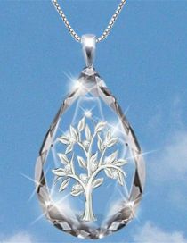 Fashion Silver Tree Of Life Alloy Drop Diamond Tree Of Life Necklace