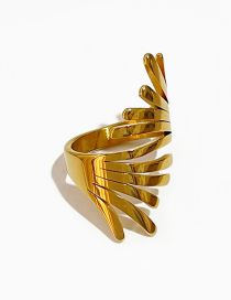 Fashion Gold Stainless Steel Geometric Wing Ring