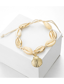 Fashion Gold Metal Geometric Conch Shell Anklet