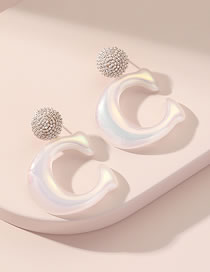 Fashion Style Three Resin Hollow Letter Stud Earrings