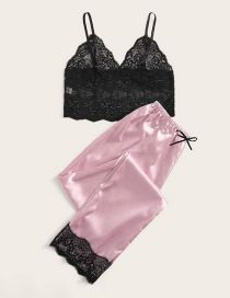 Fashion Suit Lace See-through Trousers Underwear Set