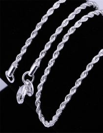 Fashion 4mm 20 Inches Metal Geometric Twist Chain Necklace