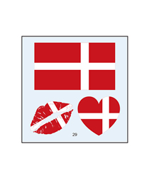 Fashion 29 Denmark (2) Environmental Protection Waterproof Flag Lips Love Tattoo Stickers