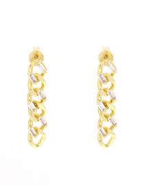 Fashion Gold Metal Chain Tassel Earrings
