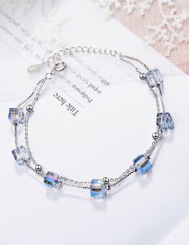 Fashion Seven Cubes Synthetic Square Crystal Double Layer Bracelet