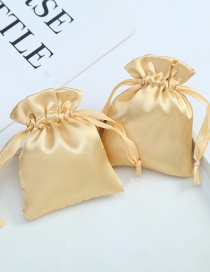 Fashion Yellow Satin Flannel Bag 7*9cm Imitation Satin Drawstring Jewelry Bag