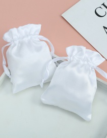 Fashion White Satin Flannel Bag 9*12cm Imitation Satin Drawstring Jewelry Bag