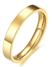 Fashion Gold Titanium Steel Glossy Ring