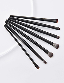Fashion Black 7 Eyeshadow Brushes Brushed Black Blade Makeup Brush Set