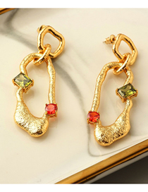 Fashion Gold Color Metal Matte Irregular Earrings