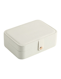 Fashion White Leather Clamshell Jewelry Storage Box