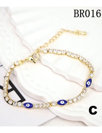 Fashion Br016-c Copper Inlaid Zirconium Drip Oil Eye Tennis Bracelet
