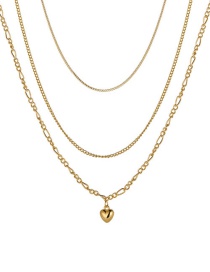 Fashion 3# Alloy Peach Heart Multilayer Necklace