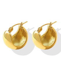 Fashion Pair Of Gold Color Earrings Titanium Gold U-shaped Earrings