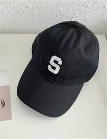 Fashion S-black Cotton Letter Embroidered Baseball Cap