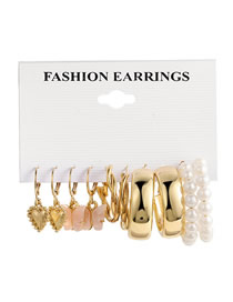 Fashion 8# Geometric Pearl Twist Earring Set