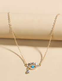 Fashion Gold Color Alloy Diamond Eye Necklace