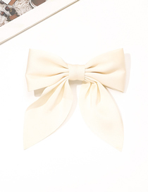 Fashion Small Beige Double Sided Satin Bow Ribbon Hair Clip