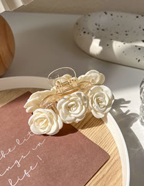Fashion B Fabric Flower Acrylic Camellia Grab Clip