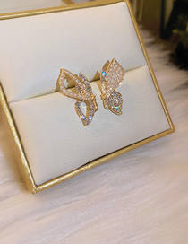 Fashion 3# Butterfly Alloy Diamond Butterfly Stud Earrings