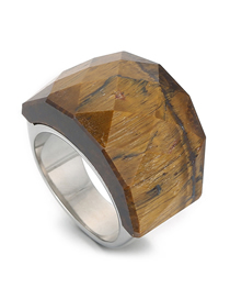 Fashion 5# Titanium Steel Gold Plated Geometric Ring
