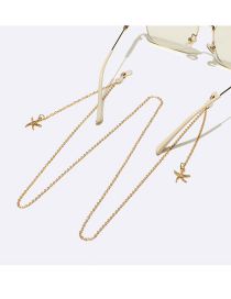Fashion Gold Metal Starfish Glasses Chain
