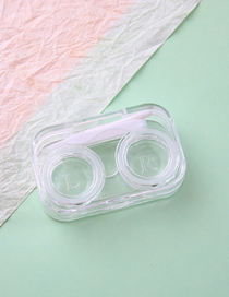 Fashion Simplicity-white Plastic Double -circular Contact Lenses Box