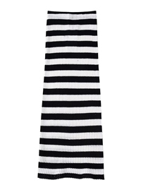 Fashion Black And White Striped Sweater Skirt