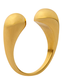Fashion Gold Titanium Steel Gold Plated Geometric Open Ring  Titanium Steel