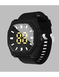 Fashion Black Plastic Geometric Square Dial Watch  Plastic