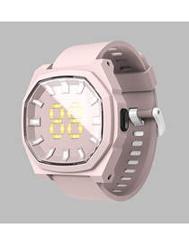 Fashion Pink Plastic Geometric Square Dial Watch  Plastic
