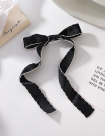 Fashion Black Black And White Wavy Side Bow Hairpin