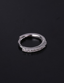 Fashion Silver Copper Inlaid Zircon Piercing Ear Ring Single (1pcs)