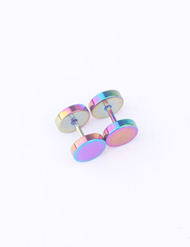 Fashion Colorful Stainless Steel Smooth Screw Earrings （1 pcs） ） (1pcs)