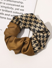 Fashion Stitching Houndstooth Hair Tie-turmeric Houndstooth Ribbon Bow Hair Rope