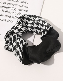 Fashion Stitching Houndstooth Hair Tie-black And White Houndstooth Ribbon Bow Hair Rope
