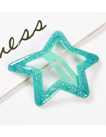 Fashion Mint Green Sequined Five-pointed Star Children's Hairpin