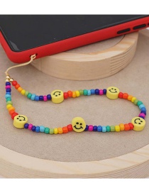 Fashion Qt-k210013a Cartoon Soft Pottery Love Beaded Smiley Mobile Phone Lanyard