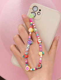Fashion Qt-k210016a Cartoon Soft Pottery Love Beaded Smiley Mobile Phone Lanyard