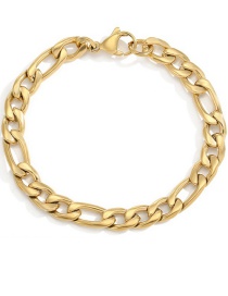 Fashion Gold Color 6mm-19cm Stainless Steel Gold-plated Chain Bracelet