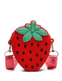 Fashion Strawberry Children's Strawberry Silicone Messenger Bag