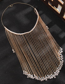 Fashion Golden Pearl Concealing Fringe Curtain