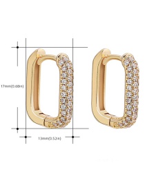 Fashion 9# Metal Diamond-studded Square Earrings