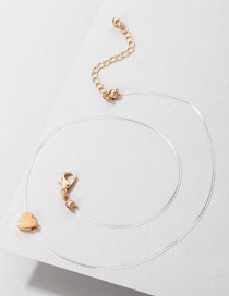 Fashion Gold Color Love Single Layer Transparent Fishing Line Necklace