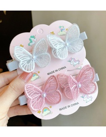 Fashion Four Packs Of White Butterflies Children's Butterfly Hairpin