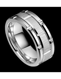 Fashion Silver Stainless Steel Fluted Ring