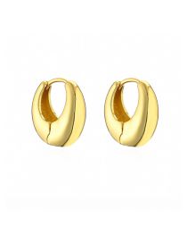 Fashion Glossy Round Gold Gold-plated Brass Round Earrings