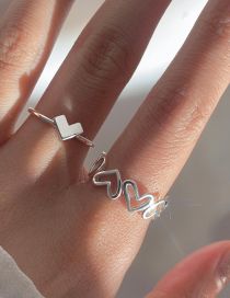 Fashion 1# Metal Heart Ring Set