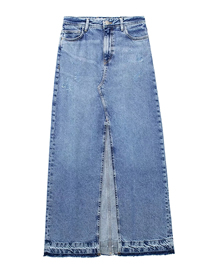 Fashion Blue Denim Split Skirt
