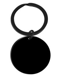 Fashion Blank 28mm Titanium Steel Color Printing Alphabet Circle Keychain